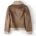 Bikerjack Dames Teddy Gevoerd Schuine Rits Getailleerd